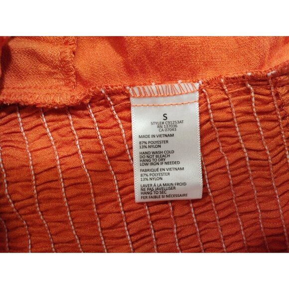 Aper & Crane Ruched Puff Sleeve Tie Front Crop Top - Size S. - Picture 4 of 8